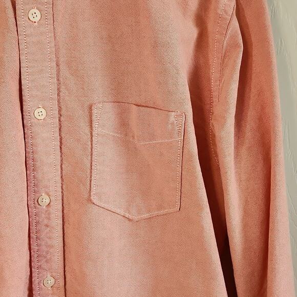 Aeropostale Mens Coral Button Down Shirt Size Med Long Sleeve Pocket Casual - Picture 5 of 9